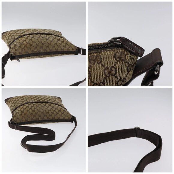 GUCCI GG Canvas Shoulder Bag Beige Silver 145856 Auth bs24170 - Picture 15 of 16